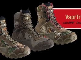 photo of the 3 color variations of the irish setter vaprtrek hunting boots
